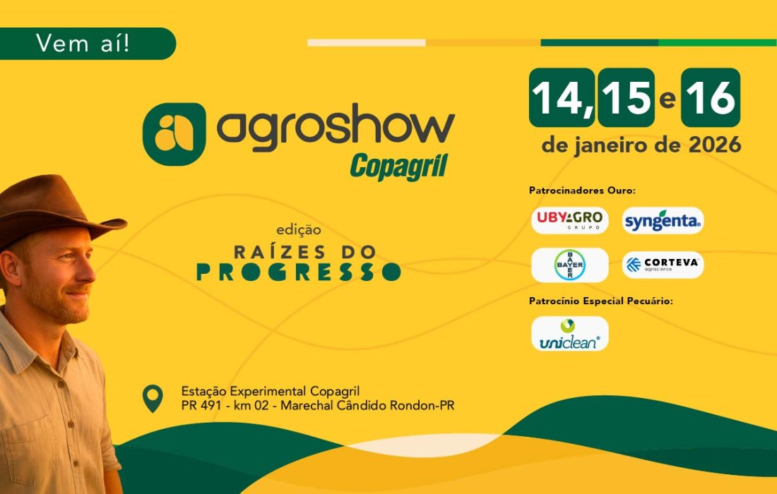 Agroshow Copagril 2026 promete edi&ccedil;&atilde;o hist&oacute;rica e abre o calend&aacute;rio agropecu&aacute;rio do Paran&aacute; 
