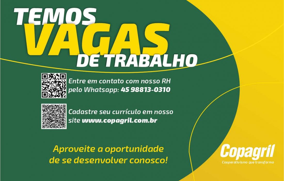Copagril celebra o crescimento com convite ao cadastro de curr&iacute;culos para futuras oportunidades