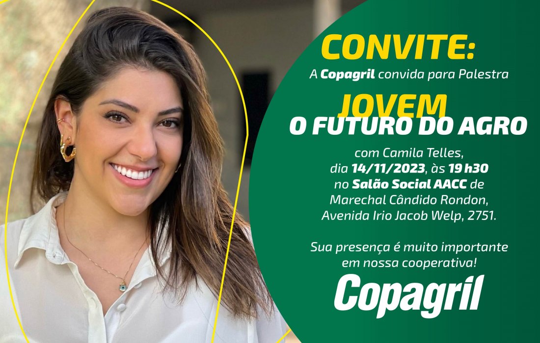 Camila Telles ministrar&aacute; palestra na Copagril sobre o futuro do agro