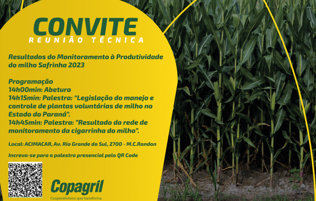 Copagril e Adapar promover&atilde;o reuni&atilde;o t&eacute;cnica com resultados do monitoramento da cigarrinha do milho