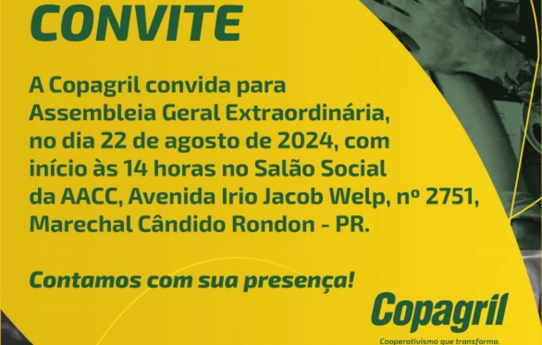 Copagril convoca associados para Assembleia Geral Extraordin&aacute;ria (AGE)