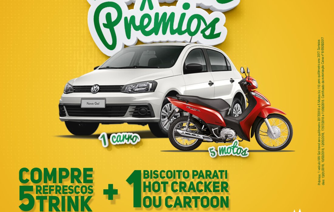 Show de Pr&ecirc;mios Copagril e Parati sortear&aacute; uma moto no s&aacute;bado