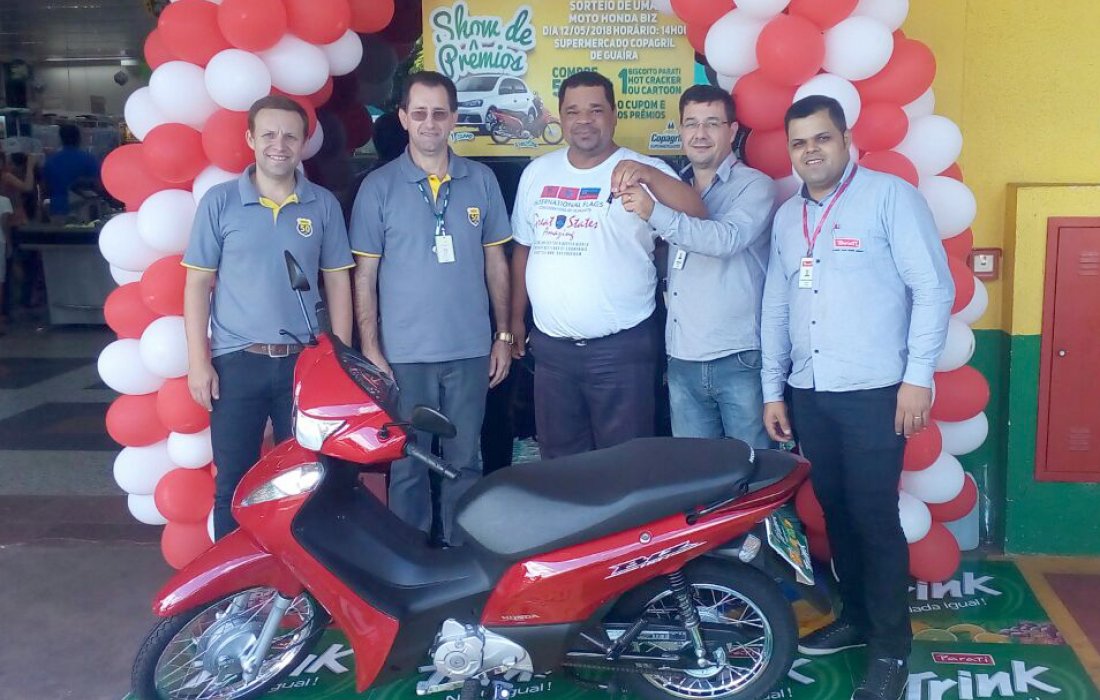 Cliente dos Supermercados Copagril ganha moto zero quil&ocirc;metro em sorteio