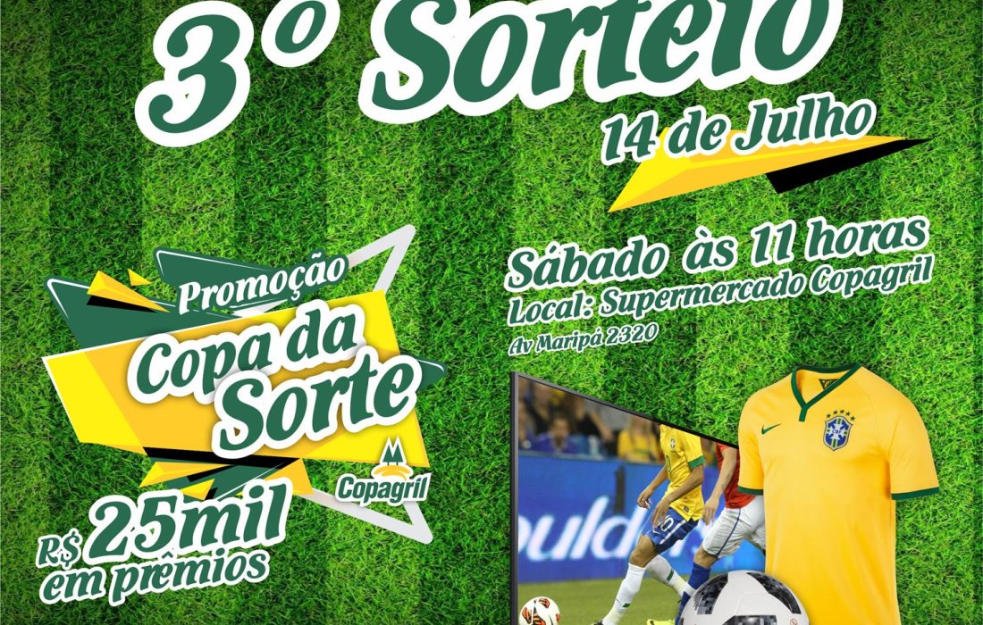 Copagril realiza neste s&aacute;bado o 3&ordm; sorteio da promo&ccedil;&atilde;o Copa da Sorte