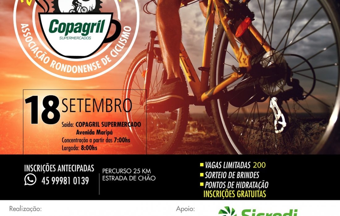 2&ordm; Caf&eacute; Pedal ARC/Super Copagril acontece domingo em Marechal Rondon