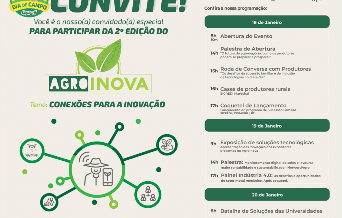 Inova&ccedil;&atilde;o e tecnologia durante o Dia de Campo Copagril