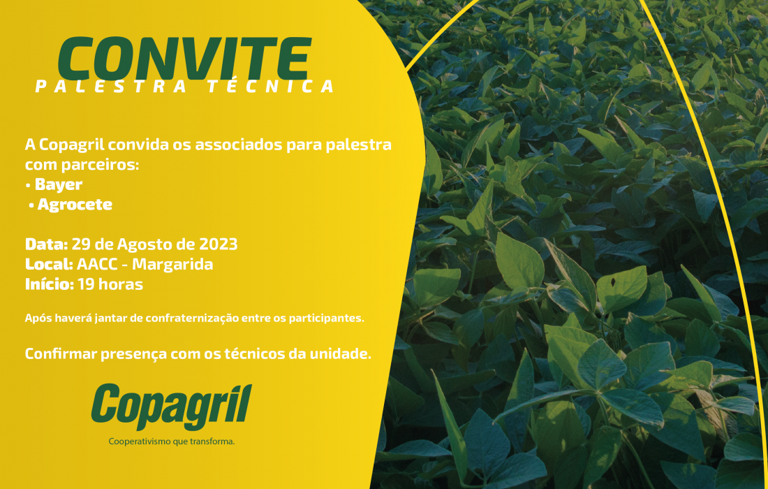 Copagril promover&aacute; palestra em parceria com Bayer e Agrocete