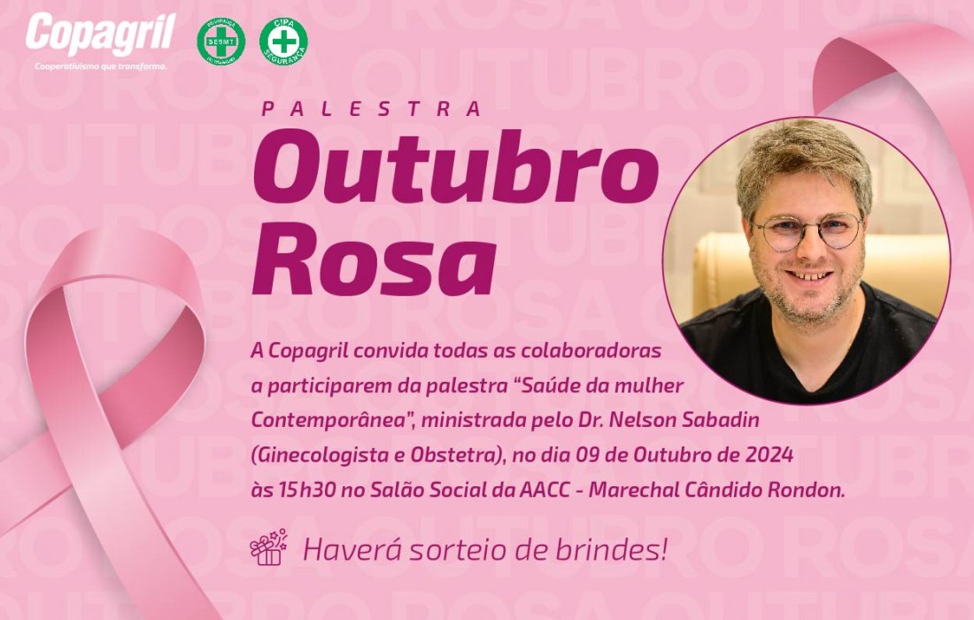 Copagril promover&aacute; a&ccedil;&atilde;o alusiva ao Outubro Rosa
