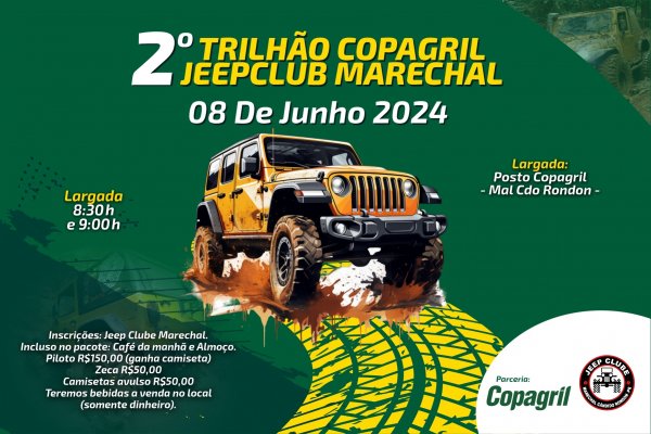 Copagril apoiar&aacute; mais um trilh&atilde;o do Jeep Clube que acontecer&aacute; neste s&aacute;bado em Marechal