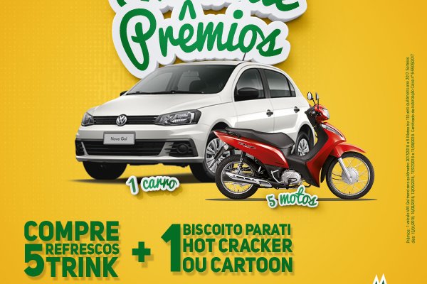 Show de Pr&ecirc;mios Copagril e Parati sortear&aacute; uma moto no s&aacute;bado