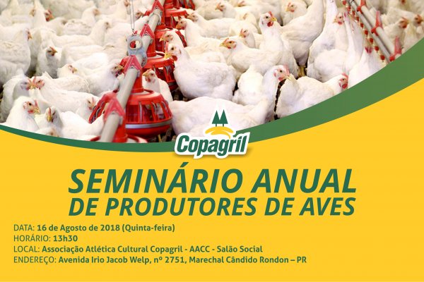 Copagril realizar&aacute; Semin&aacute;rio de Produtores de Aves na pr&oacute;xima semana
