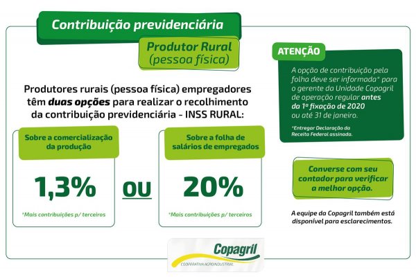 Produtor rural empregador deve definir forma de contribui&ccedil;&atilde;o previdenci&aacute;ria em janeiro
