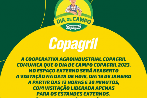 Depois da tempestade, retorna o Dia de Campo !