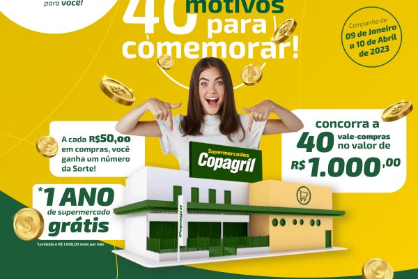 Clube Mais Copagril realiza &uacute;ltimo sorteio da campanha 40 motivos para comemorar