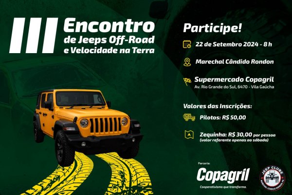 Copagril apoiar&aacute; o evento Jeep Road que acontecer&aacute; neste fim de semana