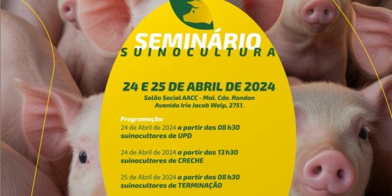 Copagril promover&aacute; Semin&aacute;rio de Suinocultura dias 24 e 25 de abril