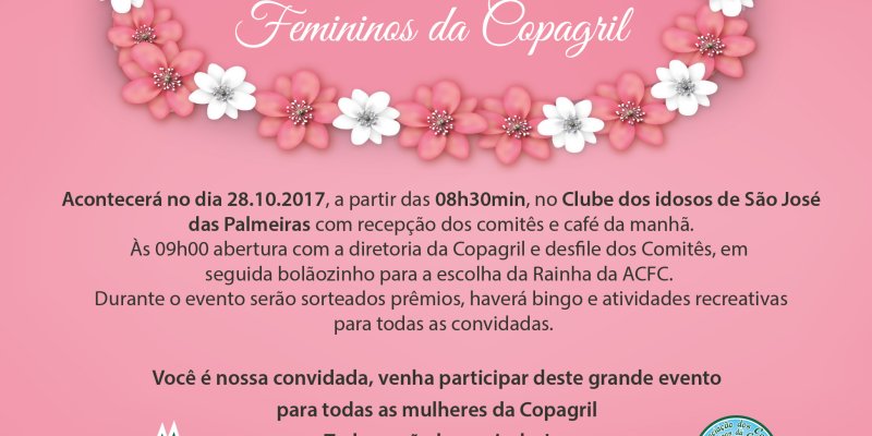 Encontro Anual dos Comit&ecirc;s Femininos da Copagril acontecer&aacute; no s&aacute;bado
