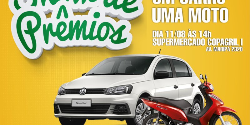 Copagril sortear&aacute; um carro e uma moto na semana de anivers&aacute;rio