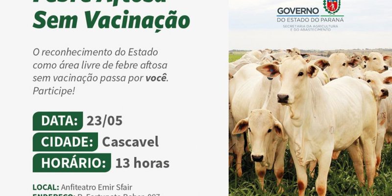 Copagril levar&aacute; produtores para o F&oacute;rum do Paran&aacute; Livre de Febre Aftosa sem Vacina&ccedil;&atilde;o