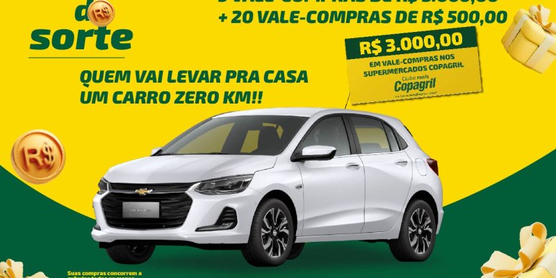 Supermercados Copagril sorteiam carro zero km e R$ 25 mil em vales-compras na campanha Clube Mais